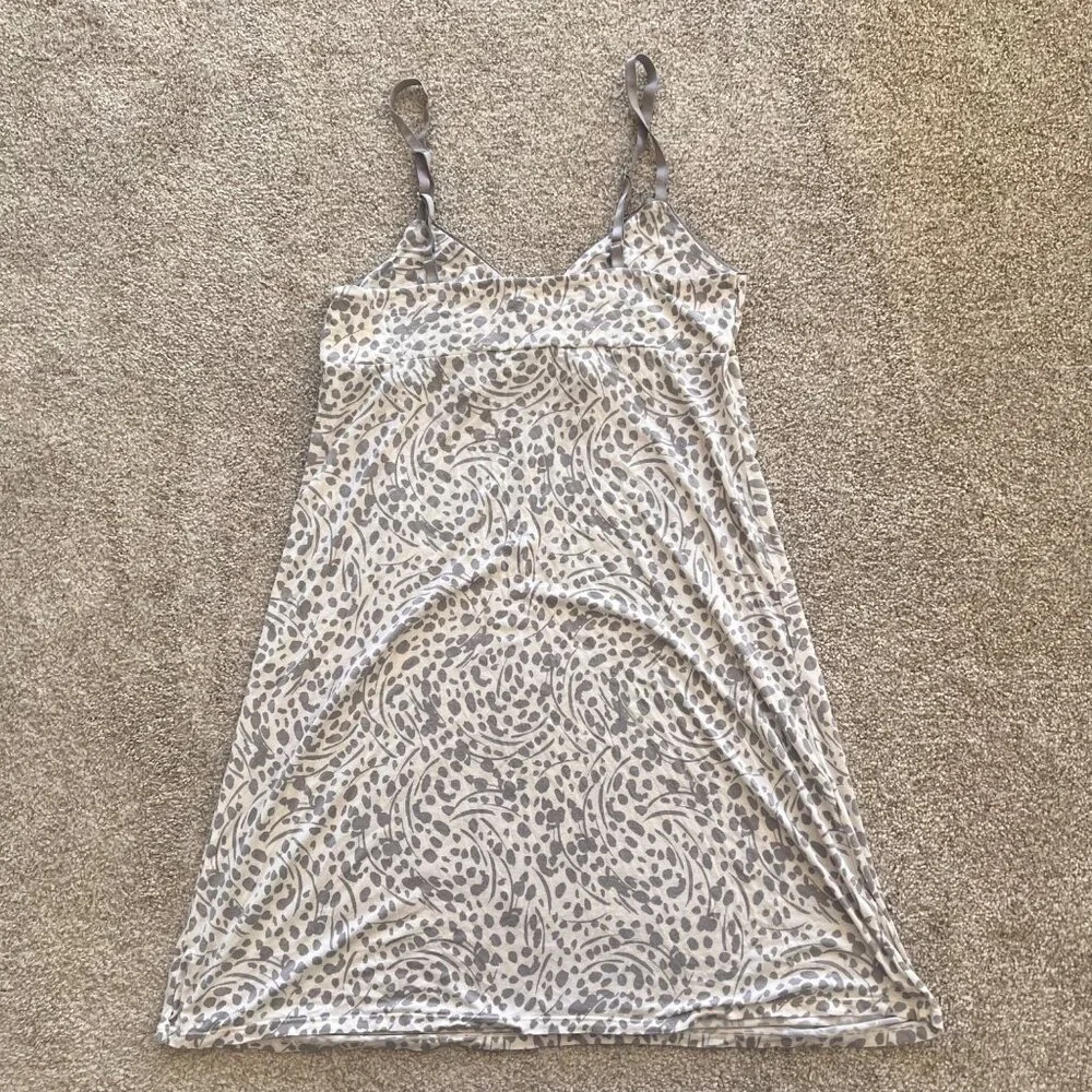 Y2K Babydoll Leopard Polka Dot Gray & White Cami Mini Dress M - Picture 5 of 8